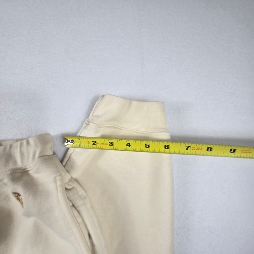 Lauren Ralph Sweatpants Womens Medium Cream joggers Cotton Crest Logo (B4) - Picture 10 of 13